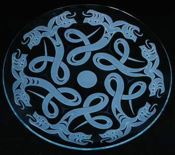 Glass Bowl with Two-Headed Snake Motif, 
Susan A. Point, 1993