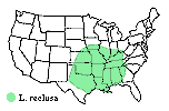 Thumbnail version of brown recluse distribution map