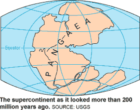 Sketch map of Pangaea