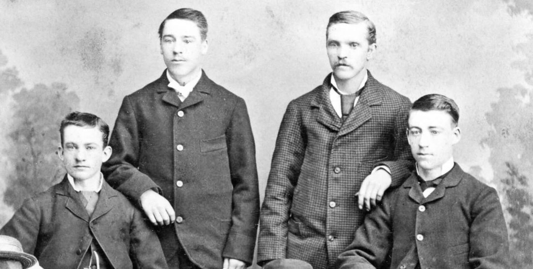 black and white photograph of Young Naturalists Society founders 1882
