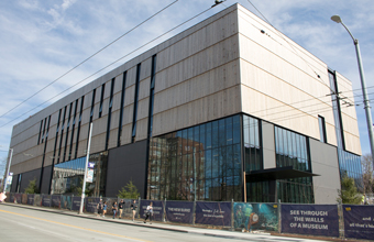 A view of the Burke Museum from the corner 