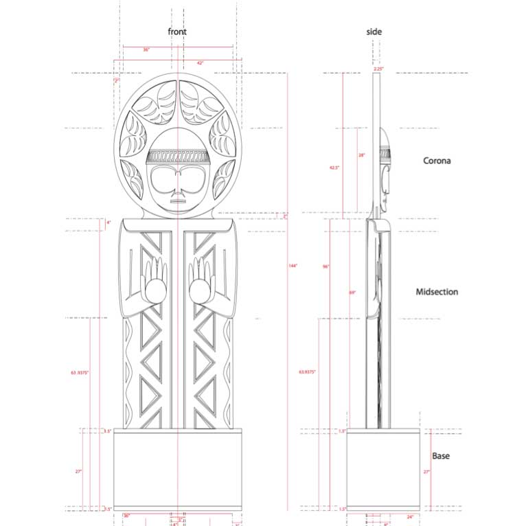 A computer model of the welcome figure planned for the New Burke lobby