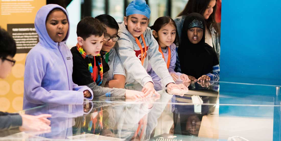 kids on a field trip at the burke in 2019