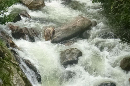 A river with rocks and rapids