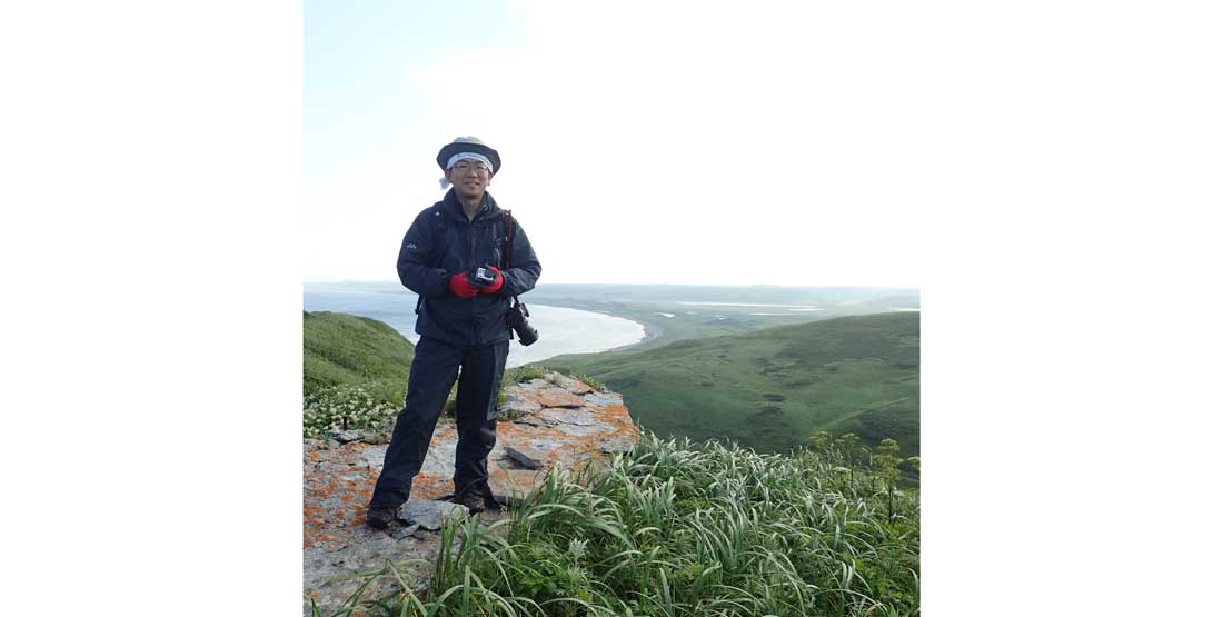 Katsunori on Shumshu Island, Russia in 2016