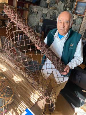 ed carriere with a nettle duck net