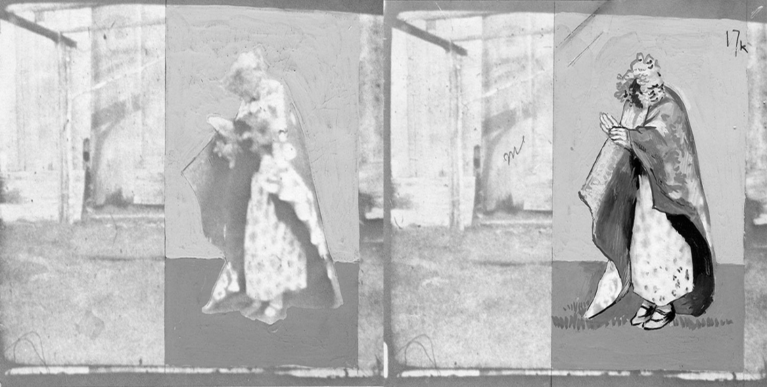 work product from a historic photograph showing a woman dancing 