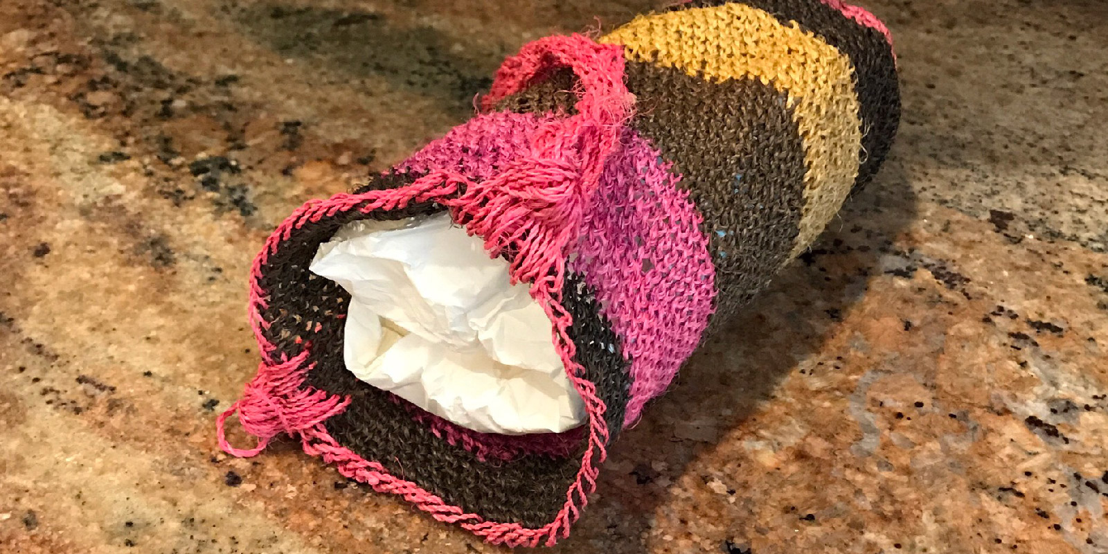 Use acid-free tissue paper to support the structure of a basket.