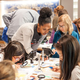 a burke educator teaches students during a field trip