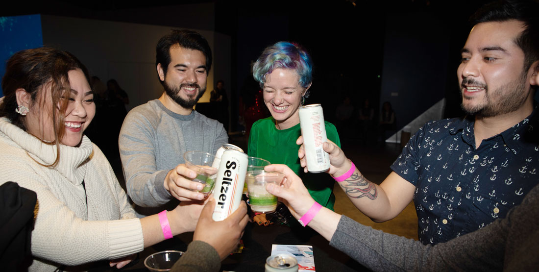 guests mingle at an after-hours event