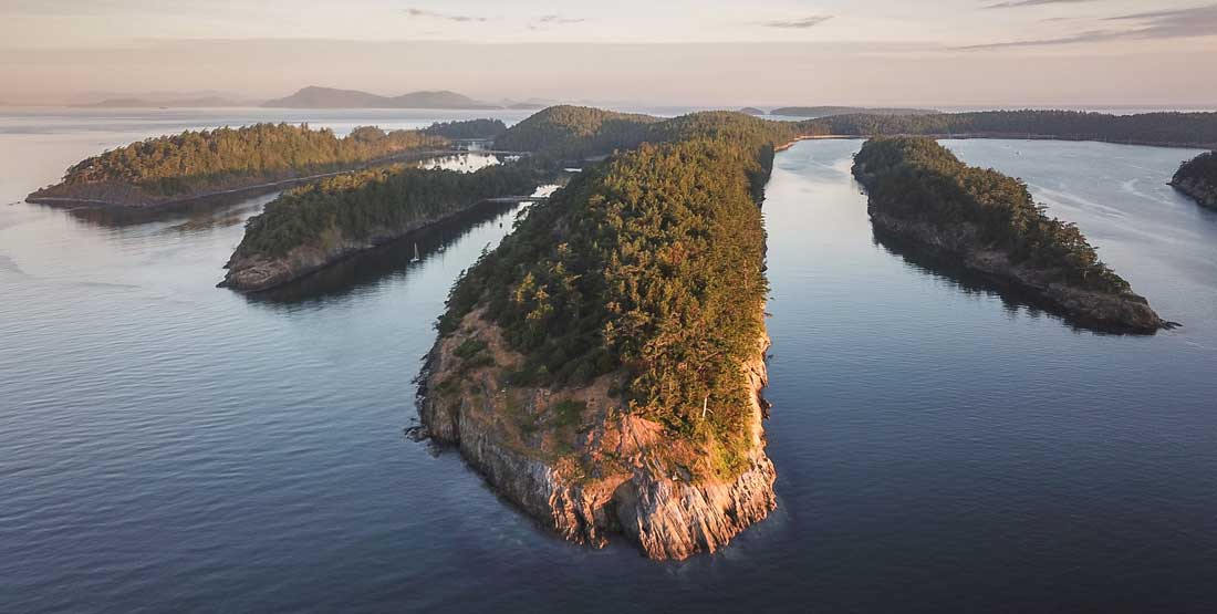 aerial view of Sucia Island in Washington state