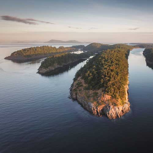 Sucia Island, photo by Nick Danielson aerial view of Sucia Island in Washington state