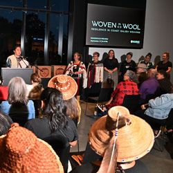 group at indigenous preview of woven in wool exhibition