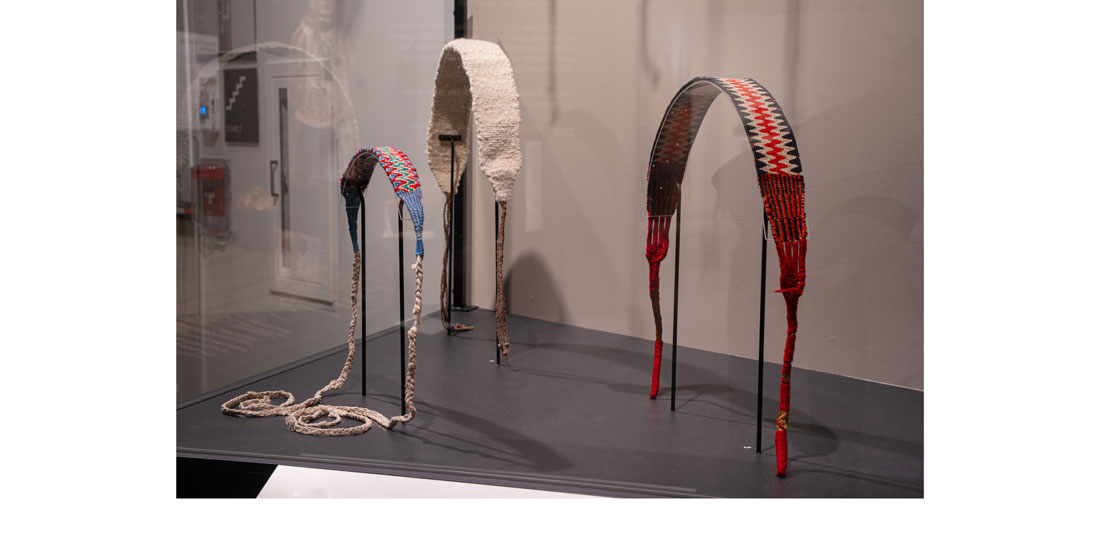 tumplines in the woven in wool exhibit