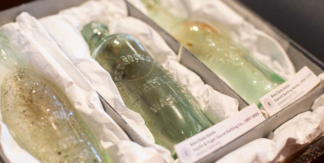 old bottles in the archaeology collections