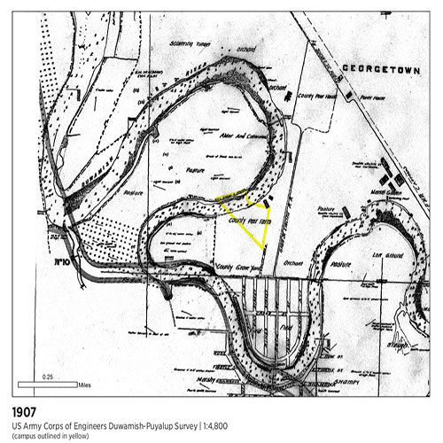 survey map from 1907 showing river depths