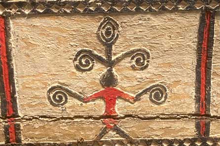 Magamaog symbol on the tatala on display at the burke