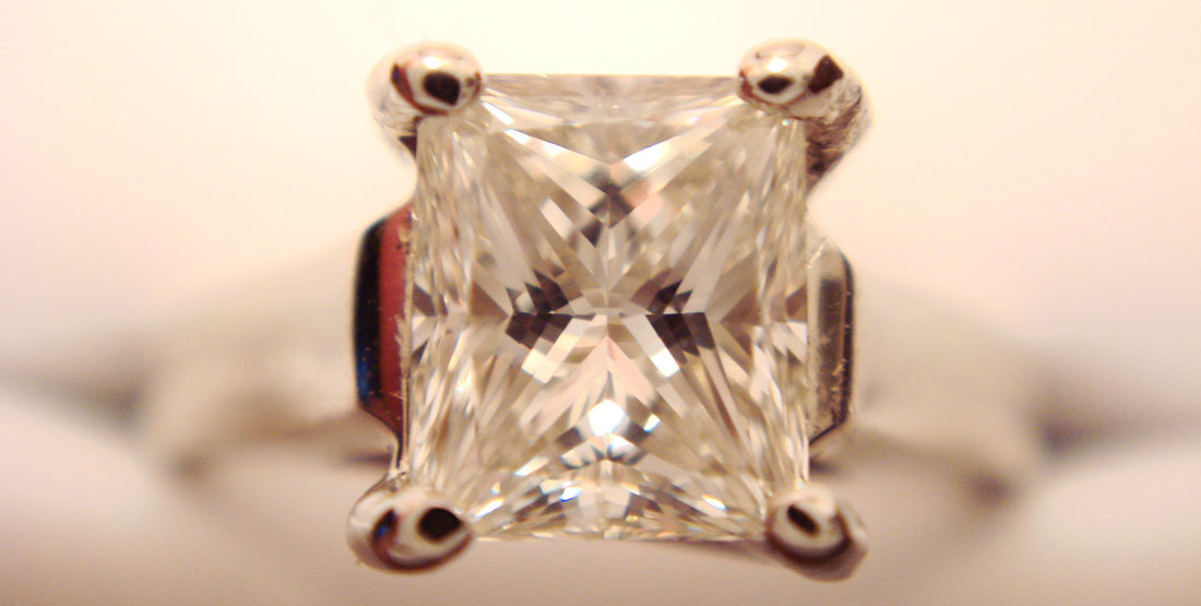 A close up view of a diamond ring