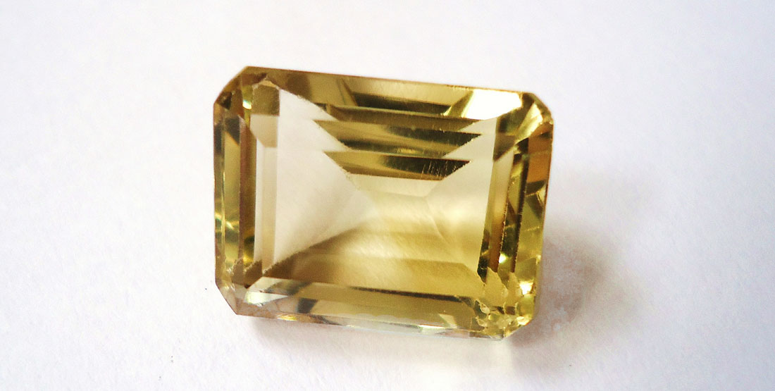 A cut and polished citrine