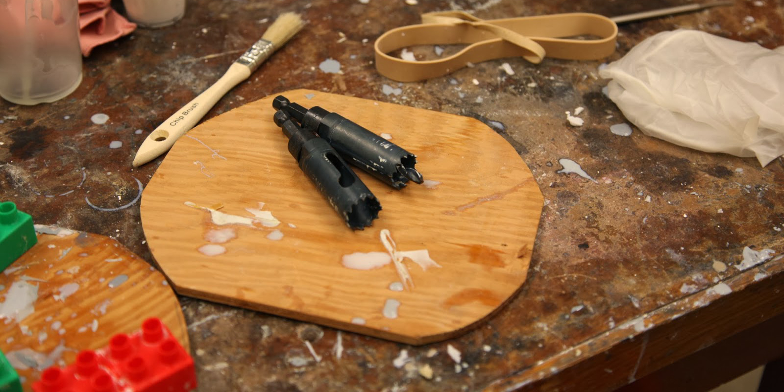 Tools used to clean a mammoth tusk