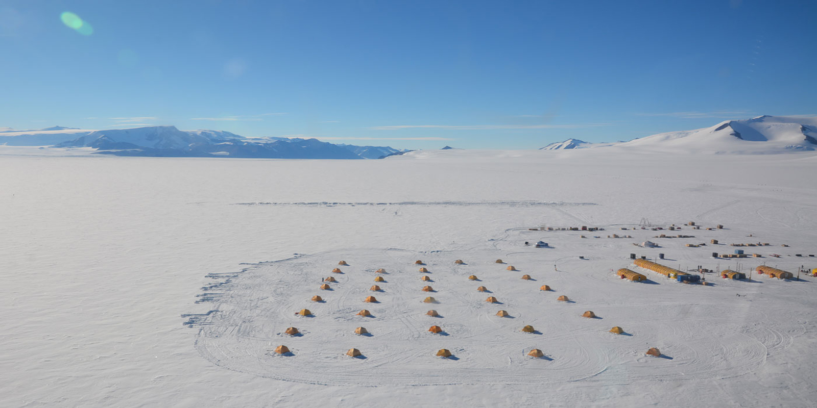 aerial view of the camp