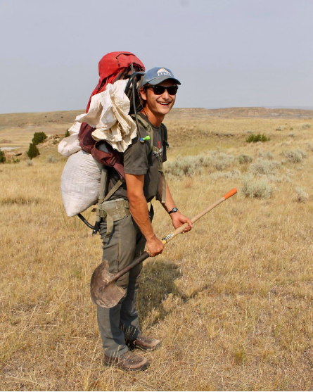 Henry Fulghum doing field work in the Hell Creek Formation in Montana