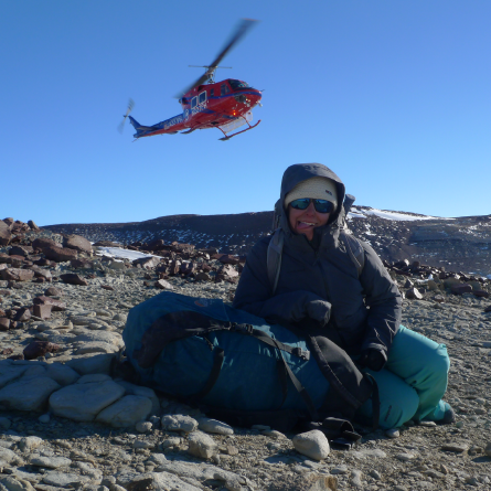 Megan Whitney in the field doing paleontology fieldwork