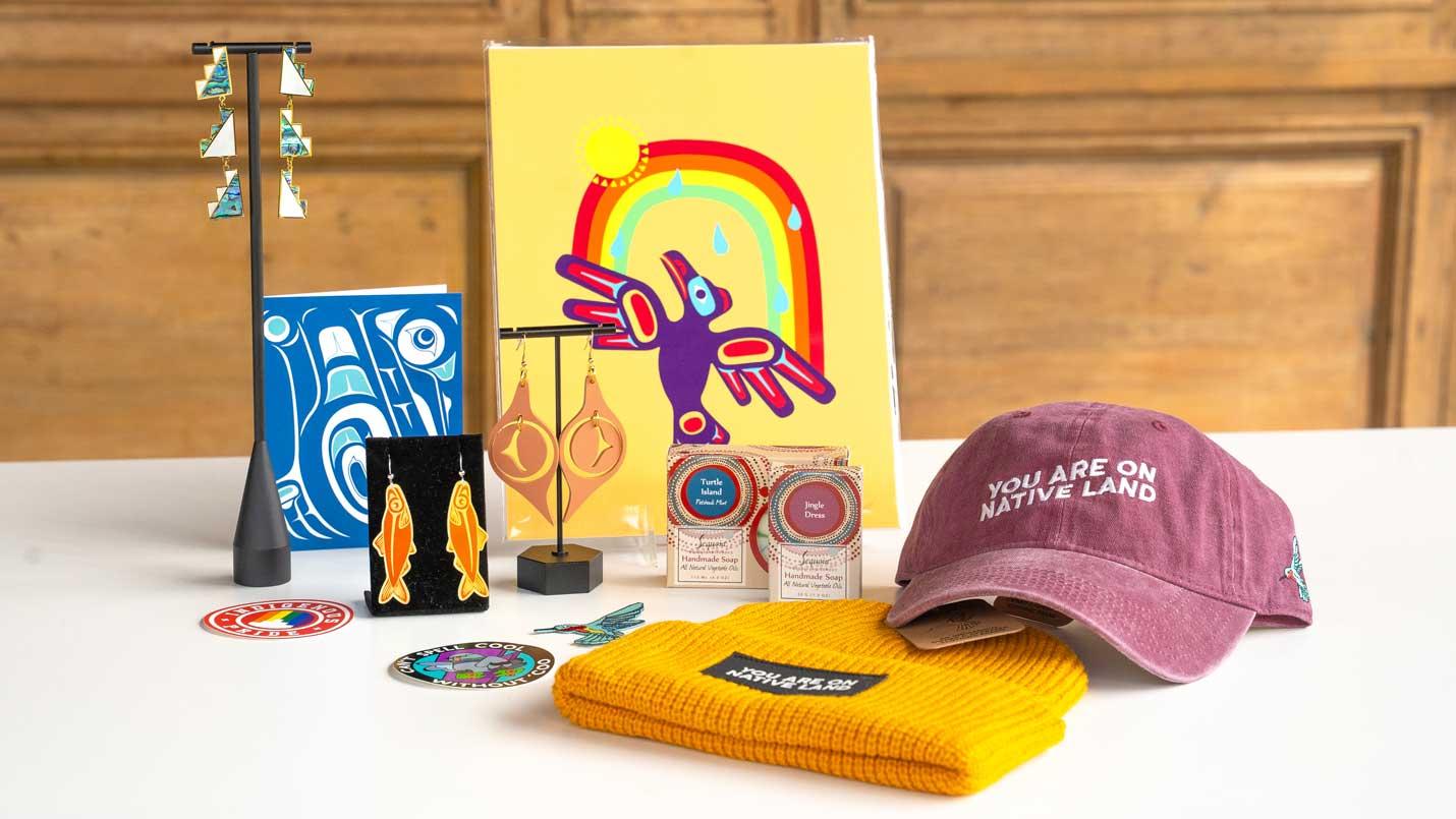 items designed by native artists, found in the burke store
