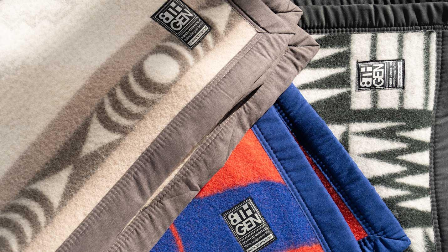 flatlay of wool blankets by eighth generation