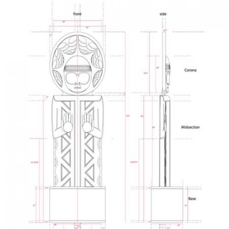 A computer model of the welcome figure planned for the New Burke lobby