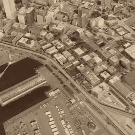 google aerial view of pioneer square in 2012