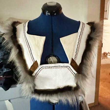 work by merna wharton pictured on a dress form