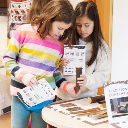 students interact with the Living Traditions program