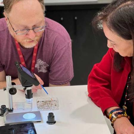 DIG participants sort microfossils