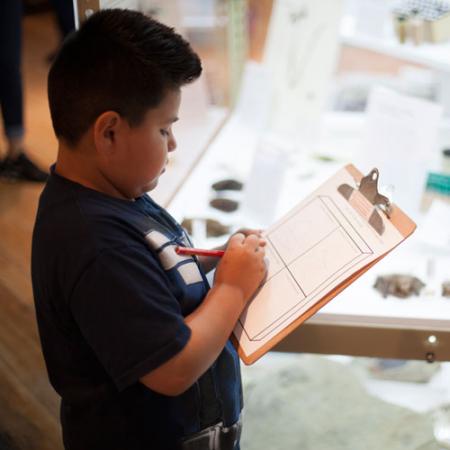 kid on a field trip at the burke museum