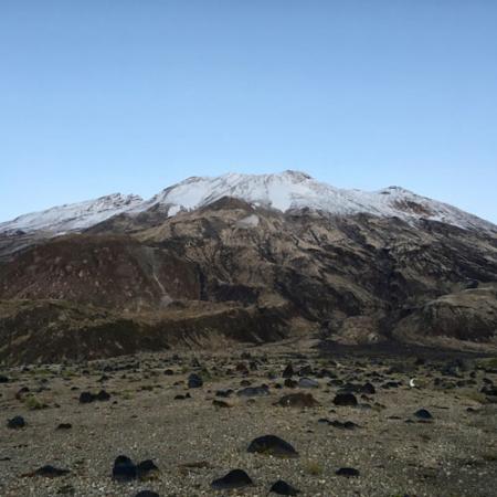 Mount St. Helens seen from the Plains of Abraham 