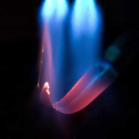 close up of knife being forged