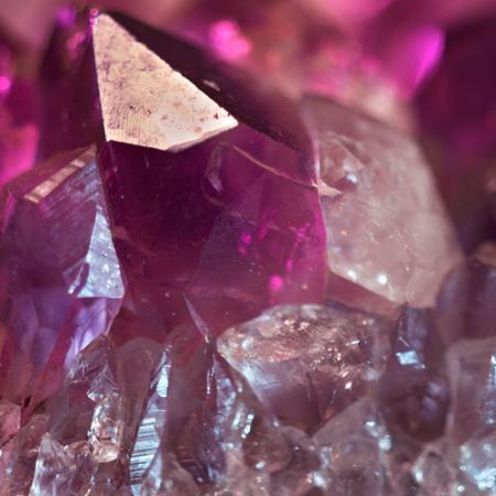 bright pink amethyst in its natural form