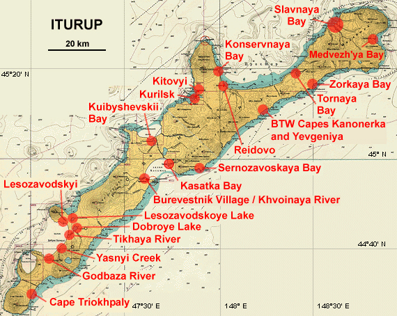 Остров итуруп на карте