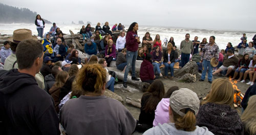 Gathering at first beach